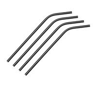 sourcing map Reusable Metal Straws 4Pcs, Stainless Steel Bent Drinking Straw 8.5" Long Suitable for Milk Shake Beverage Juice - Black