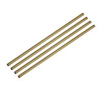sourcing map Reusable Metal Straws 4Pcs, Stainless Steel Straight Drinking Straw 8.5" Long Suitable for Milk Shake Beverage Juice - Gold