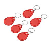 sourcing map RFID Key Fobs UID 13.56MHz Rewritable Proximity IC Card Contactless Smart Token Tag for Entry Access Control System, Red 5 Pack