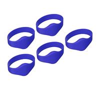 sourcing map RFID Wristbands Silicone Proximity Bracelet 13.56MHz Read Only Waterproof Wide Ring Type for Door Entry Access Control, Blue 5 Pack