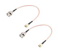 sourcing map RG316 Coaxial Cable with BNC Male to SMA Male Connectors 50 Ohm 0.66 Feet 2pcs