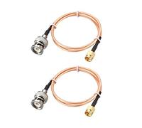 sourcing map RG316 Coaxial Cable with BNC Male to SMA Male Connectors 50 Ohm 1.5 Feet 2pcs