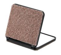 sourcing map Rhinestone Compact Mirror, Round Double-Sided Folding Pocket Mirror, Portable Folding Makeup Tools Hand Held for Women Girls Purse Handbag Accessories, Champagne Gold