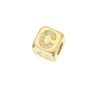 sourcing map Rhinestone Letters Cube Beads, 26 Letters Dice Charm A-Z European Square Charm Alphabet C Initial Dice Bead for Pendant DIY