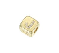 sourcing map Rhinestone Letters Cube Beads, 26 Letters Dice Charm A-Z European Square Charm Alphabet J Initial Dice Bead for Pendant DIY