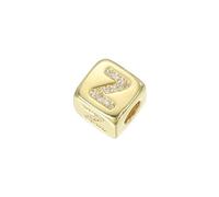 sourcing map Rhinestone Letters Cube Beads, 26 Letters Dice Charm A-Z European Square Charm Alphabet Z Initial Dice Bead for Pendant DIY