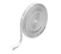 sourcing map Rhinestone Ribbon 6.6mm x 2.74 M Self-Adhesive Crystal Rhinestone Strips Glitters Bedazzling Strips for DIY Crafts Party Car Phone Decorations (Silver)