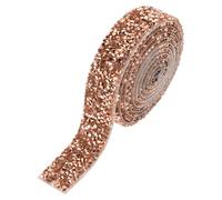 sourcing map Rhinestone Ribbon, 9/16 Inch 1 Yards Crystal Rhinestone Ribbon Trim Self Adhesive Glitter Tape Roll Bling for Crafting, Rose Gold
