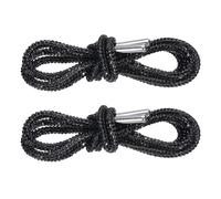 sourcing map Rhinestone Shoe Laces 0.16" Dia 47" Length Bling Crystal Shoe Laces Diamond Drawstring Cords Replacement for Sweatpants Shorts Sneakers, Black, 2pcs