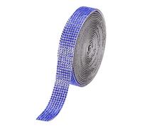 sourcing map Rhinestone Strips,3 Yard 1.55cm Adhesive Rhinestone Ribbon Bling Rhinestone Tape for for DIY Crafts, Party Car Phone Decorations,Dark Blue