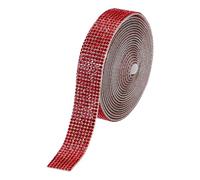 sourcing map Rhinestone Strips,3 Yard 1.8cm Adhesive Rhinestone Ribbon Bling Rhinestone Tape for for DIY Crafts, Party Car Phone Decorations,Red
