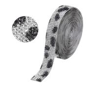 sourcing map Rhinestone Strips,3 Yard 1.8cm Adhesive Rhinestone Ribbon Bling Rhinestone Tape for for DIY Crafts, Party Car Phone Decorations,Cow Pattern