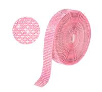 sourcing map Rhinestone Strips,3 Yard 16mm Adhesive Rhinestone Ribbon Bling Rhinestone Tape for for DIY Crafts, Party Car Phone Decorations, Rose Red AB