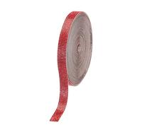 sourcing map Rhinestone Strips,6.6 Yard 13mm Adhesive Rhinestone Ribbon with 2mm Rhinestones Bling Rhinestone Tape for for DIY Crafts, Party Car Phone Decorations,Red