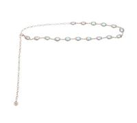 sourcing map Rhinestone Waist Chain Belts, 43.7 Inch Length Adjustable Western Waist Chain Belts with Black Green Drawstring Bag for Woman Outfits Jeans Dresses, Colored