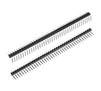 sourcing map Right Angle Header Pin 40P 1 Row 2.54mm Pitch Silver Tone Pin for PCB 24pcs
