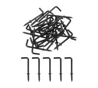 sourcing map Right Angle Hooks, 40Pcs 1-1/4" L Shaped Screw Hooks Screw in Hooks, 7 Shape Right Angle Metal Screw Hooks for Hanging, Black