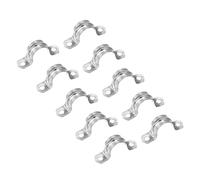 sourcing map Rigid Pipe Strap, 24pcs 3/4 Inch (20mm) Two Hole Strap U Bracket Zinc Plated Steel Tension Tube Clip Clamp for Pipe Fixing