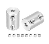 sourcing map Rigid Screw Coupling 3mm to 3mm Shaft Coupler Connector L18mm x D12mm Steel Joint Connector Rigid Coupling Set for 3D Printers DIY Encoder with 8 M4 Screw, 2 Pcs