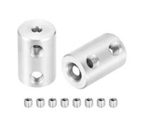 sourcing map Rigid Screw Coupling 3mm to 6mm Shaft Coupler Connector L18mm x D12mm Steel Joint Connector Rigid Coupling Set for 3D Printers DIY Encoder with 8 M4 Screw, 2 Pcs