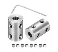 sourcing map Rigid Screw Coupling 5mm to 5mm Shaft Coupler Connector L22mm x D14mm Steel Joint Connector Rigid Coupling Set for 3D Printers DIY Encoder with 16 Screws & Hex Wrench, 4 Pcs
