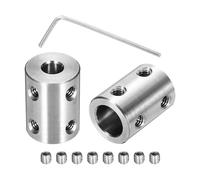 sourcing map Rigid Screw Coupling 6.35mm to 12mm Shaft Coupler Connector L22mm x D18mm Steel Joint Connector Rigid Coupling Set for 3D Printers DIY Encoder with 24 Screw & Hex Wrench, 6 Pcs
