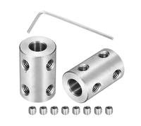 sourcing map Rigid Screw Coupling 6mm to 7mm Shaft Coupler Connector L22mm x D14mm Steel Joint Connector Rigid Coupling Set for 3D Printers DIY Encoder with 24 Screw & Hex Wrench, 6 Pcs