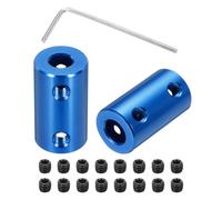 sourcing map Rigid Screw Coupling 6mm to 7mm Shaft Coupler Connector L25mm x D14mm Steel Joint Connector Rigid Coupling Set for 3D Printers DIY Encoder with 16 Screws, 4 Pcs