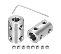 sourcing map Rigid Screw Coupling 6mm to 8mm Shaft Coupler Connector L22mm x D14mm Steel Joint Connector Rigid Coupling Set for 3D Printers DIY Encoder with 8 Screws & Hex Wrench, 2 Pcs