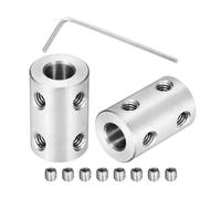sourcing map Rigid Screw Coupling 7mm to 7mm Shaft Coupler Connector L22mm x D14mm Steel Joint Connector Rigid Coupling Set for 3D Printers DIY Encoder with 24 Screw & Hex Wrench, 6 Pcs