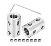 sourcing map Rigid Screw Coupling 7mm to 8mm Shaft Coupler Connector L22mm x D14mm Steel Joint Connector Rigid Coupling Set for 3D Printers DIY Encoder with 24 Screw & Hex Wrench, 6 Pcs