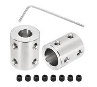 sourcing map Rigid Screw Coupling 8mm to 12mm Shaft Coupler Connectors L22mm x D18mm Steel Joint Connectors Rigid Coupling Set for 3D Printers DIY Encoder with 24 Screw & Hex Wrench, 6 Pcs
