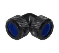 sourcing map Rigid Tube Fitting 90 Degree Rotary Elbow Black with Seal Ring Hard Tube Quick Twist Connector for Computer Water Cooling System