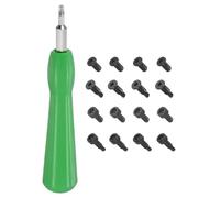 sourcing map Ring Doorbell Screwdriver T6 T15 Torx Double-Ended Magnetic Screwdrivers Bit with 20pcs Doorbell Screws for Ring Video Doorbell Replacement Password Reset, Green