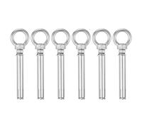 sourcing map Ring Lifting Expansion Eyebolt, 6pcs M6x80mm 304 Stainless Steel Expansion Screw with Eye Ring for Concrete Brick Wall