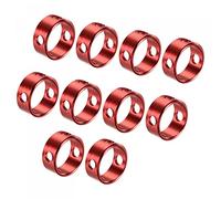 sourcing map Ring Rope Tensioner, Aluminum 4.5mm 3 Hole Tent Rope Adjuster for Outdoor Camping Canopy Travel, Red Pack of 20