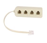 sourcing map RJ11 6P4C 1 Male to 4 Female Telephone Line Splitter Connector Beige