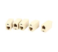 sourcing map RJ11 Coupler 6P4C, F/F, 5Pcs, Beige, Telephone Inline