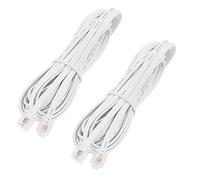 sourcing map 6P4C RJ11 Telephone Extension Cable, 10Ft Modular Cable Conductor Phone Line Male Connector Double Ends for Landline, Fax, Modems, Answering Machines, 2Pcs