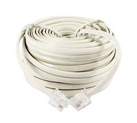 sourcing map RJ11 Extension Cord Cable, 15M 49ft RJ11 6P4C Telephone Extension Cable Phone Line Wire with Standard RJ11 Plug for Landline Telephone Modem & Other Devices, Grey White