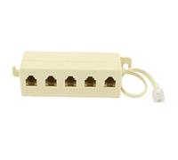 sourcing map RJ11 Splitter 6P4C, 1 Male to 5 Female, Beige, for Phone/Fax