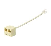 sourcing map RJ11 Two Way Telephone Splitters, 6P4C Male to 2 Female Phone Inline Cord Coupler Plug 4 Pin Socket Telephone Extension Wire Cable for Landline, Fax Machines, Modems