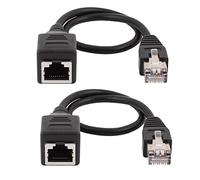 sourcing map RJ45 Extension Ethernet Cable, RJ45 Cat6 LAN Cable Network Patch Extender Cord, 2 Pcs Ethernet Male to Female Network Cable 30cm Long for Router Modem Smart TV PC Computer Laptop