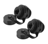 sourcing map RJ45 Panel Mount Coupler, Shielded Industrial Panel Mount Bulkhead Ethernet LAN Pass Through Connector with Waterproof IP67 Dustproof Cap for CAT6/CAT5E/CAT5, Pack of 2