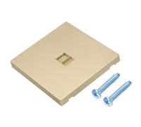 sourcing map RJ45 Socket, CAT6 Ethernet Socket Wall Plate Outlet, Single Port Face Plate with M4 Screw for CAT5 CAT5e CAT6 Ethernet Cable Networking, 90 x 86 mm, Golden