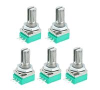 sourcing map RK097N 50K Ohm Variable Resistors Single Turn Rotary Carbon Film Taper Potentiometer 5pcs