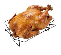 sourcing map Roasting Rack, 13.4x10.4 Carbon Steel V-Shaped Roasting Rack for Turkey Dual-Purpose Meat Roaster Green Egg Accessories for Outdoor Camping Picnic Grilling Barbecuing, Black