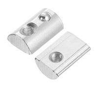 sourcing map Roll-in Spring M6 T Nut, Roll Ball Elastic Nuts for 4545 Series Aluminum Extrusion Profile Suitable for Aluminum Profile with 10mm Groove Depth, Pack of 50
