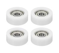 sourcing map Roller Idler Bearing Pulley, 5 x 22 x 9mm Plastic Sliding Conveyor Nylon Wheel Track Wheel for Furniture Hardware Accessories Mobile Door White, Pack of 4