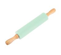 sourcing map Rolling Pins for Baking, 12 Inch Silicone Non-Stick Rolling Pin Baking Roller Wooden Handle for Home Kitchen Dough Cookies Pastry, Light Green
